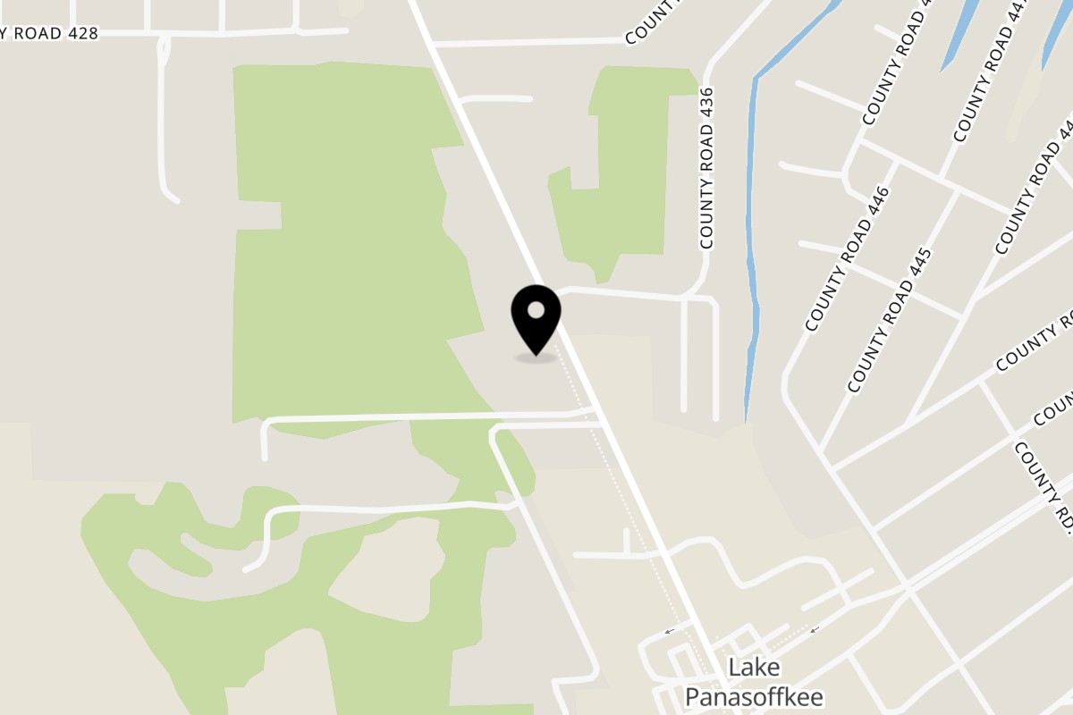 Map showing the location of Mo's Family Restaurant on 2306 County Rd 470 in Lake Panasoffkee